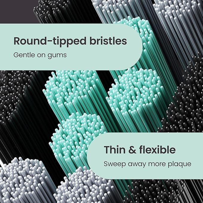 quip Ultra and Ultra Lite EasyClick Brush Pod Refill Heads - 4 Pack - Verified quip Brush Head Refills for Sonic Electric Toothbrushes - Soft Bristles, Compact - Last 3 Months Each - Black