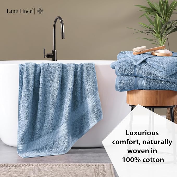 LANE LINEN Large Bath Sheet Soft Absorbent Quick Dry 4 Pack - Allure | Extra Large Bath Towels - Ring-Spun Durability, Generously Sized, Oversized & Roomy, Lightweight & Breathable