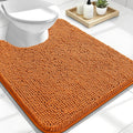 OLANLY Toilet Rugs U-Shaped 24x20, Extra Soft Absorbent Chenille Contour Bathroom Rugs for Toilet, Dry Quickly, Machine Washable, Non-Slip Bath Mat, Clay