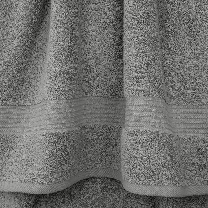 Cotton Paradise Turkish Towel Set, Soft Absorbent Quick Dry, 4 Piece Bath Towel Set, Light Grey
