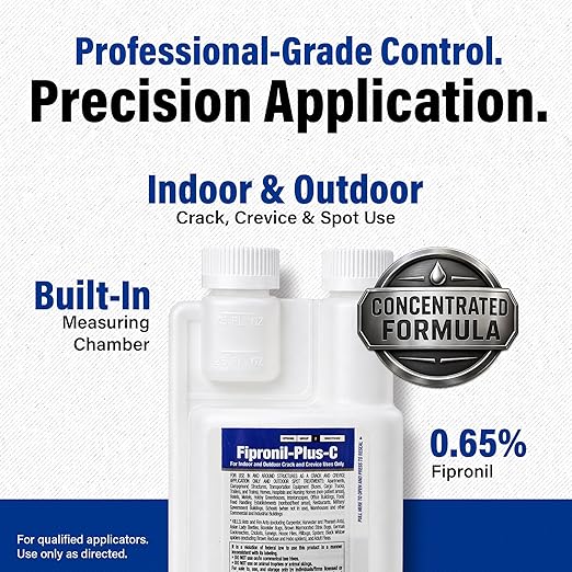 Fipronil Plus C Pest Control Concentrate - DIY Commercial-Strength Roach Killer Indoor Infestation, Easy-Use Ant Spray, Makes 21 Gallons of Fipronil Solution for Homeowners - 16 oz