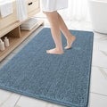 OLANLY Large Bathroom Rugs 59x35, Extra Soft Absorbent Chenille Bath Rugs, Rubber Backing Quick Dry, Machine Washable Bath Mats for Bathroom Floor, Tub and Shower, Home Decor Accessories, Airy Blue