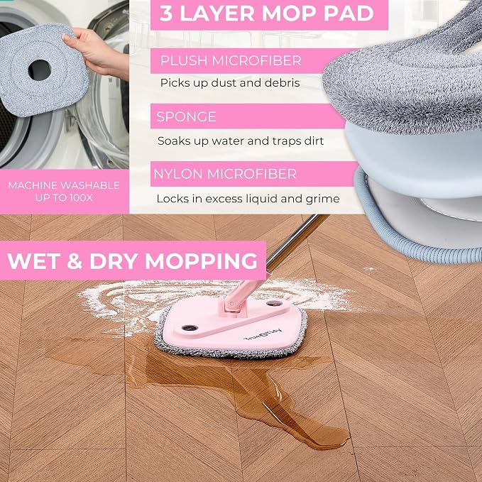 Heavy Duty Mop for Floor Cleaning Separates Clean from Dirty Water