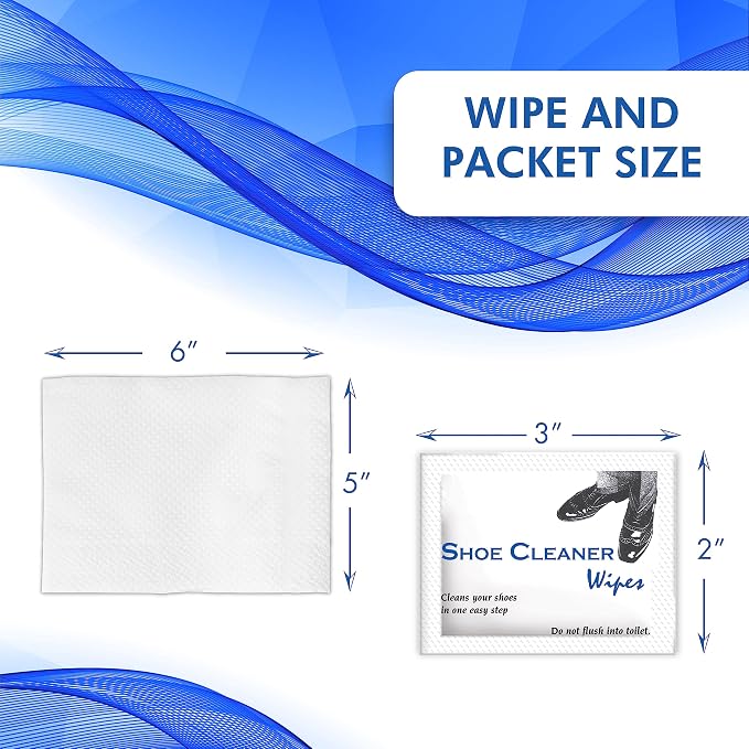 Diamond Wipes Pre-Moistened Shoe Shine Wipes, Streak-Free Shoe Cleaner Pack of 1000 Individually Wrapped Wet Wipes - Use On Leather, Travel Essentials