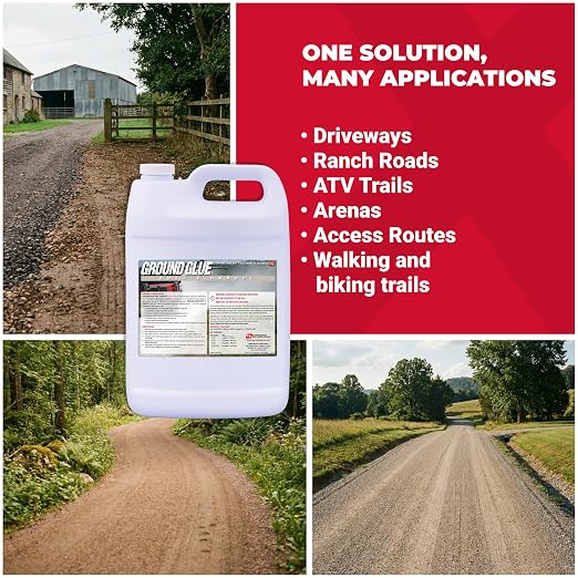 Corrosion Technologies Ground Glue Dust & Gravel, 5 Gallon | Dust Control Binder for Paths, Ranch & ATV Trails, Super Concentrated Formula for Outdoor Soil & Rock Stabilization