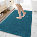OLANLY Large Bathroom Rugs 59x35, Extra Soft Absorbent Chenille Bath Rugs, Rubber Backing Quick Dry, Machine Washable Bath Mats for Bathroom Floor, Tub and Shower, Home Decor Accessories, Peacock Blue
