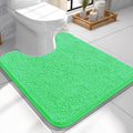 OLANLY Toilet Rugs U-Shaped 24x24, Extra Soft Absorbent Chenille Contour Bathroom Rugs for Toilet, Dry Quickly, Machine Washable, Non-Slip Bath Mat, Mint Green