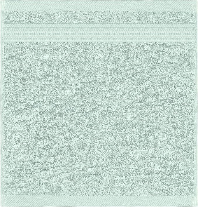American Veteran Towel, 100% Cotton Turkish Washcloths for Bathroom Essentials 4 Pack, Soft Absorbent Wash Cloths Quick Drying Small Towels Washrags, Mint Green