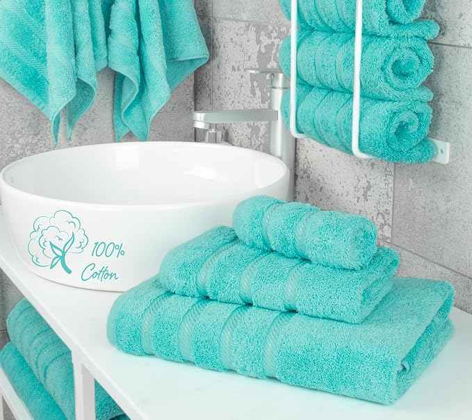 American Soft Linen 100% Cotton Luxury Turkish Towels, 3 Piece Towel Set | Soft Absorbent Quick Dry OEKO Tex Standard 100 Certificated Durable Machine Washable Premium Hotel Quality