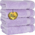 Cotton Paradise 100% Cotton Turkish Towel Set, Soft Absorbent Quick Dry, 4 Piece Hand Towel Set, Lilac