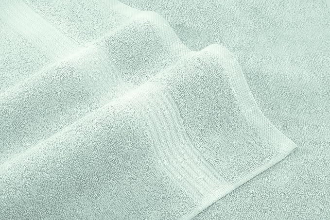 American Veteran Towel, 6 Piece Towel Set for Bathroom, 100% Cotton Turkish Bathroom Towels, 2 Bath Towels 2 Hand Towels 2 Washcloths, Mint