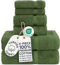 Chakir Turkish Linens Luxury Spa and Hotel Quality Premium Turkish Cotton 6-Piece Towel Set (2 x Bath Towels, 2 x Hand Towels, 2 x Washcloths)
