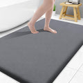 Smiry Memory Foam Bath Mat 40x32, Extra Soft and Absorbent Bathroom Mats, Non Slip Washable Carpet for Floor, Shower and Tub, Dark Grey