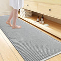 Smiry Waffle Bath Mat 72x24, Extra Soft Absorbent Bathroom Rugs, Non Slip Machine Washable Quick Dry Bath Rugs for Bathroom Floor, Tub, Shower, Home Decor Accessories, Lightgrey & Cream