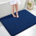 OLANLY Thick Memory Foam Large Bathroom Rug 40x32, Absorbent Bath Mat, Navy | Soft Quick Dry Bath Mat Rugs, Non-Slip, Machine Washable Mat for Bathroom Floor, Tub and Shower, Home Decor Accessories