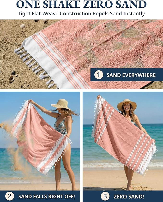 LANE LINEN Turkish Beach Towel, Super Absorbent, Durable - Bird of Paradise | Oversized Beach Towel 39"x71" - Lightweight Beach Essentials for Women - Large Pool Towel, Absorbent & Quick Dry, For Adults