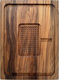 Ironwood Gourmet Hudson Carving Board, 15" x 20" Acacia Wood Cutting Board with Grip Pad and Juice Well