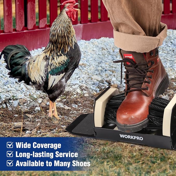 WORKPRO 4 Pack Extra Wide Boot Cleaner, Shoe Brush Scraper Scrubber Outdoor