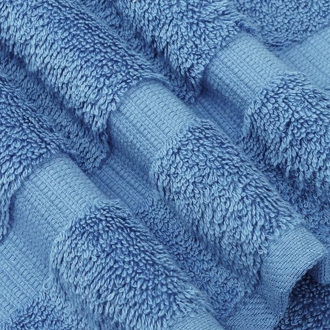 Chakir Turkish Linens Set of 8 Towel Set, 100% Cotton Luxury Turkish Towels for Bathroom, Soft Absorbent Bath Towel Set with 2 Bath Towels 2 Hand Towels 4 Washcloths, Wedgewood