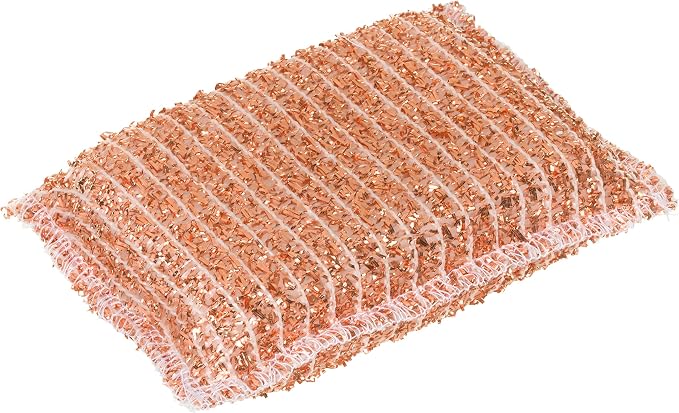Redecker Copper Sponge Set, 2 Pack – Non-Scratch Scrubber for Pots, Pans & Sinks – Flexible Reusable Copper Cleaning Sponges, Made in Netherlands