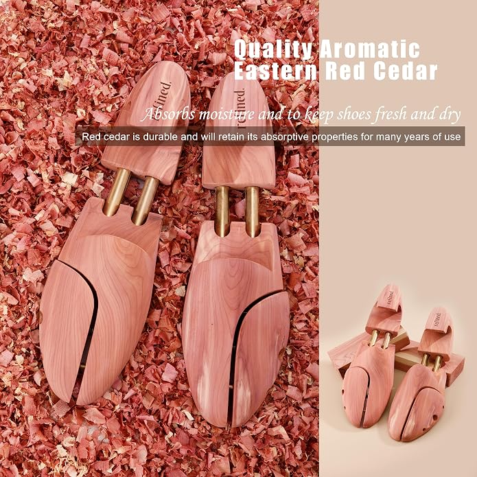 Refined.Cedar Shoe Tree Red Cedar Wooden Shoe Trees with Twin Tubes,Men's Twin Tubed Shoe Trees 6-16Sizes shoe tree wood