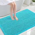 OLANLY Large Bathroom Rugs 47x32, Extra Soft Absorbent Chenille Bath Rugs, Rubber Backing Quick Dry, Machine Washable Bath Mats for Bathroom Floor, Tub and Shower, Home Decor Accessories, Aqua Sky