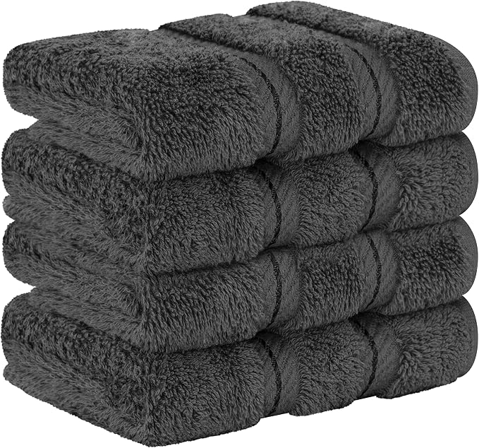 American Soft Linen 100% Cotton Luxury Turkish Towels, 4 PC Washcloth Set | Soft Absorbent Quick Dry OEKO Tex Standard 100 Certificated Durable Machine Washable Breathable Premium Hotel Quality