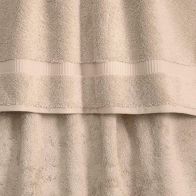 SALBAKOS 100% Turkish Cotton Bathroom Towel Set of 6-Piece, Taupe | 630 Gsm Thick Super Soft Highly Absorbent 2 Bath + 2 Hand + 2 Washcloth Towels Sets, Giftable, Hotel Quality, Made in Turkey