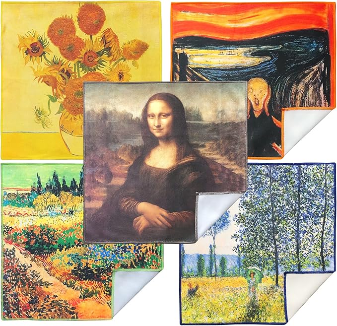 Extra Large [50 Pack] Classic Art Collection 2, Microfiber Cleaning Cloth - Ultra Premium Quality Microfiber Cloth(Best for Camera Lens, Glasses, Screens, and All Lens.)
