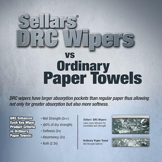 Sellars 5020001 ToolBox Z400 DRC Interfold Wipers, 16-1/2" Length x 8-1/2" Width, White, (8 Boxes of 100 Sheets)