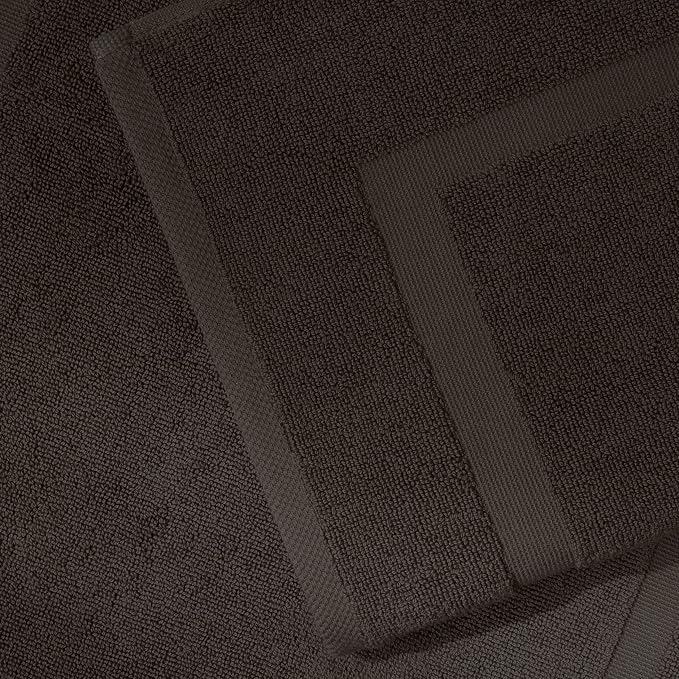 SALBAKOS 2-Piece 100% Turkish Cotton Bath Mat Towel, 20x34 inch, Chocolate | Bathroom Floor Towels, Thick Soft Most Absorbent Quick-Dry Durable Large Size Foot Rug, Premium Hotel Quality Made in Turkey