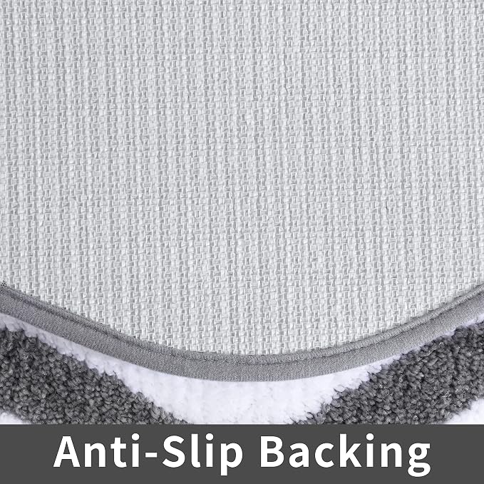 COSY HOMEER Extra Thick Bath Linen Sets Rugs - Anti-Slip Bath Mats Soft Plush 100% Strong Polyester Living Room Bathroom Water Absorbent(Grey,24x48 - Inches)