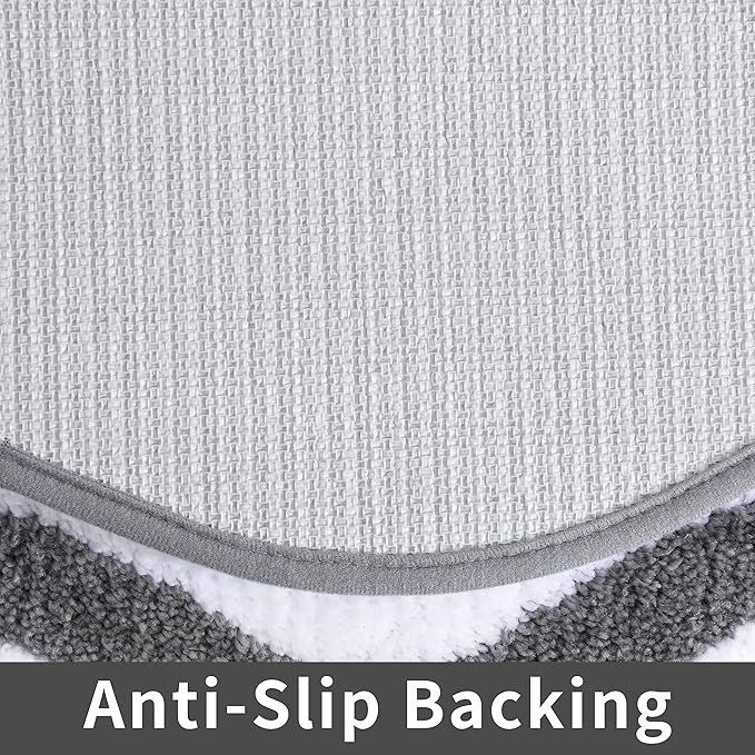 COSY HOMEER Extra Thick Bath Linen Sets Rugs - Anti-Slip Bath Mats Soft Plush 100% Strong Polyester Living Room Bathroom Water Absorbent(Grey,20x32 - Inches)