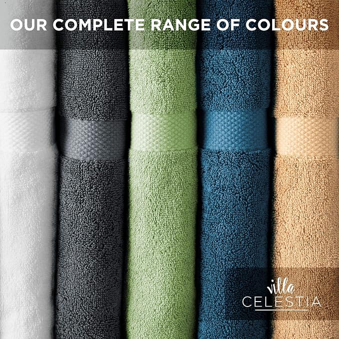 Villa Celestia Cotton Washcloths Set of 12, 12x12 Inch, 100% Ring-Spun Combed Cotton, Soft Absorbent Quick-Dry Wash Cloths for Face and Body, Oeko-TEX Certified, Hotel & Spa Quality, Blue