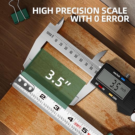 SENDA 4 Pack Tape Measure 25Ft - Heavy Duty Tape Measure with 25mm Wide with Three Stops, High Precision Measuring Tape Retractable Measuring Tape, Rubber for Comfortable Grip, Fraction Markings
