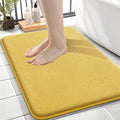 OLANLY Memory Foam Small Bathroom Rugs 24x16, Absorbent Bath Mat, Yellow | Soft Quick Dry Bath Mat Rugs, Non-Slip, Machine Washable Mat for Bathroom Floor, Tub and Shower, Home Decor Accessories