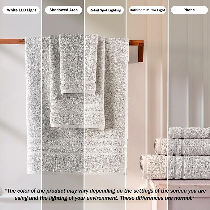 Hawmam Linen Ice Silver Hand Towels 4 Pack Turkish Cotton Premium Quality Soft and Absorbent Small Towels for Bathroom