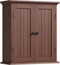 ChooChoo Bathroom Wall Cabinet, Over The Toilet Space Saver Storage Cabinet, Farmhouse Medicine Cabinet with 2 Doors and Adjustable Shelves, Cupboard, Walnut
