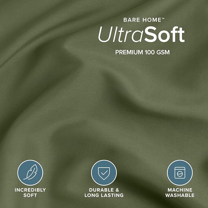 Bare Home Bedding Duvet Cover Extra Long Size - Premium 1800 Super Soft Collection - Lightweight, Cooling - Soft Breathable Bedding Duvet Cover (Twin/Twin XL, Cypress)