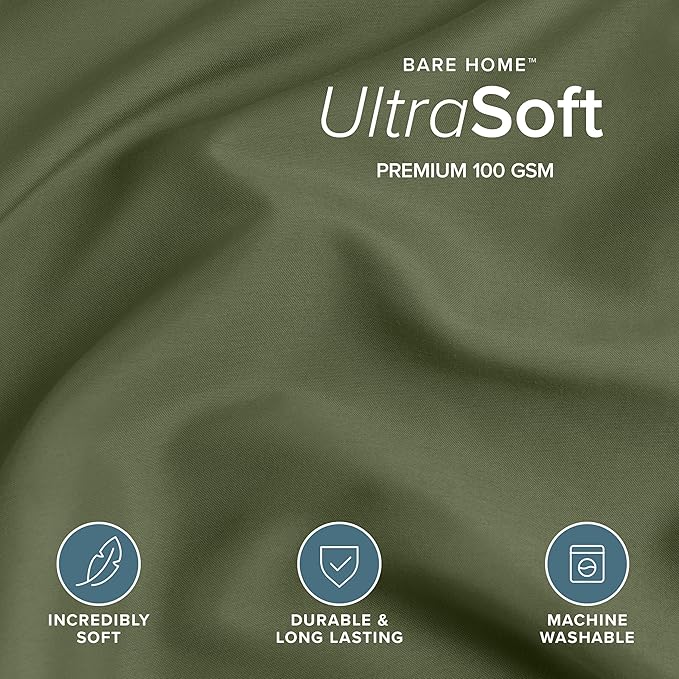 Bare Home Bedding Duvet Cover California King Size - Premium 1800 Super Soft Collection - Lightweight, Cooling - Soft Breathable Bedding Duvet Cover (Cal King, Cypress)