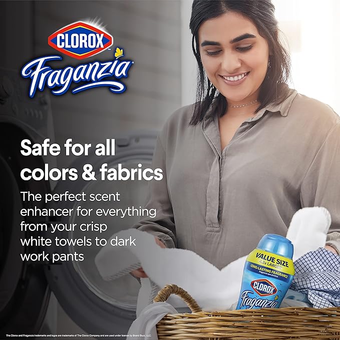 Clorox Fraganzia Laundry Scent Booster Crystals In-Wash Fragrance Beads Fresh-Smelling Clothes Linens Safe All Fabrics Morning Sky Scent 70 OZ 6 Pack