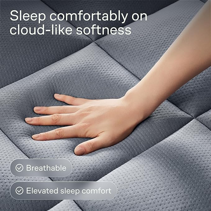 Niagara Sleep Solution Ultra Soft Twin XL Size Mattress Topper - Rayon Derived from Bamboo Pillow Top Mattress Pad for Back Pain Relief - Naturally Cooling for Hot Sleepers, Gray
