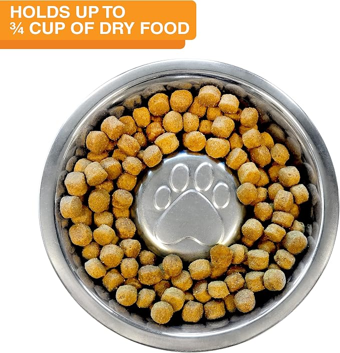 Neater Feeder Express Mess Proof Dog Bowls Elevated for Small Breed – Made in USA – No Spill Raised Slow Feeder Elevated Dog Bowl Stand, Stainless Steel Food and Water Bowl Set, Black