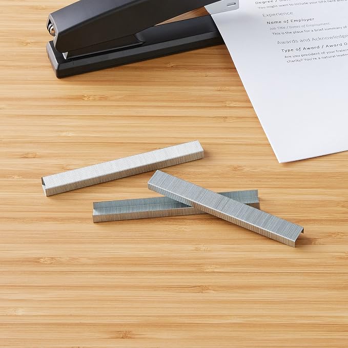 Amazon Basics Standard Stapler Staples, Value Pack, 500,000 Count, 100 Packs of 5000, Silver