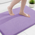 Smiry Memory Foam Bath Mat 36x24, Extra Soft and Absorbent Bathroom Mats, Non Slip Washable Carpet for Floor, Shower and Tub, Purple
