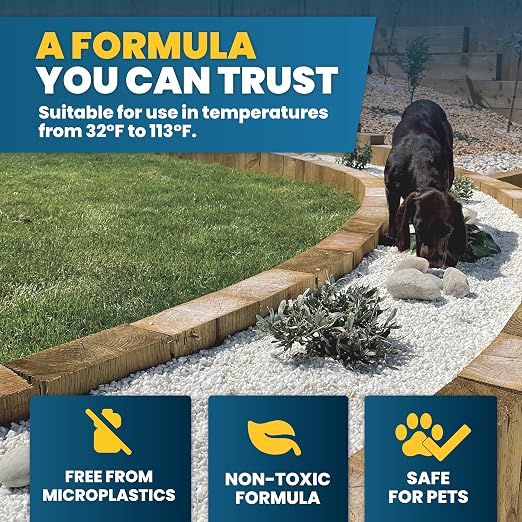 Vuba Easihold Rock & Mulch Glue for Landscaping - Gravel Glue Binder Non-Toxic Mulch and Bark Adhesive, Pet Safe, 53 sqft Coverage, Lockdown Clear Gravel/Pebbles/Stones Stabilizer (68 Ounce)