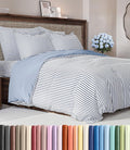 Duvet Cover King Size Set - Extra Soft King Duvet Cover 104" x 90" with 2 Pillow Shams for Women, Men, Kids & Teens - Hotel Luxury w/ Zipper Closures & Ties - Comfy, Cozy & Breathable (Blue Stripes)