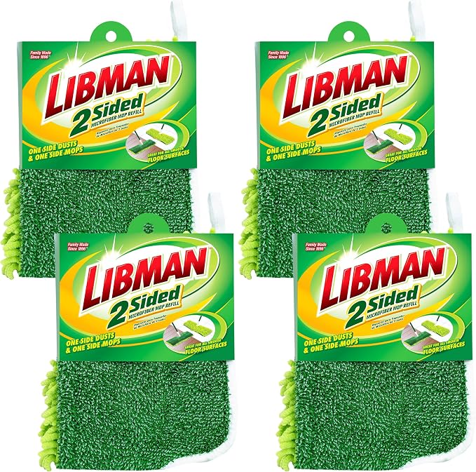 2-Sided Microfiber Mop Refill Case of 4