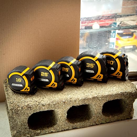 Komelon 16-Ft Contractor TS Wide blade Tape Measure with Backside Printing, Manual Lock, Long Standout (93416)