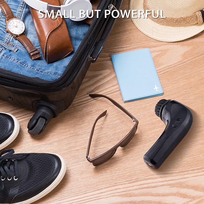 Electric Shoe Shine Kit, Electric Shoe Polisher Brush Shoe Shiner Dust Cleaner Portable Leather Care Kit for Shoes